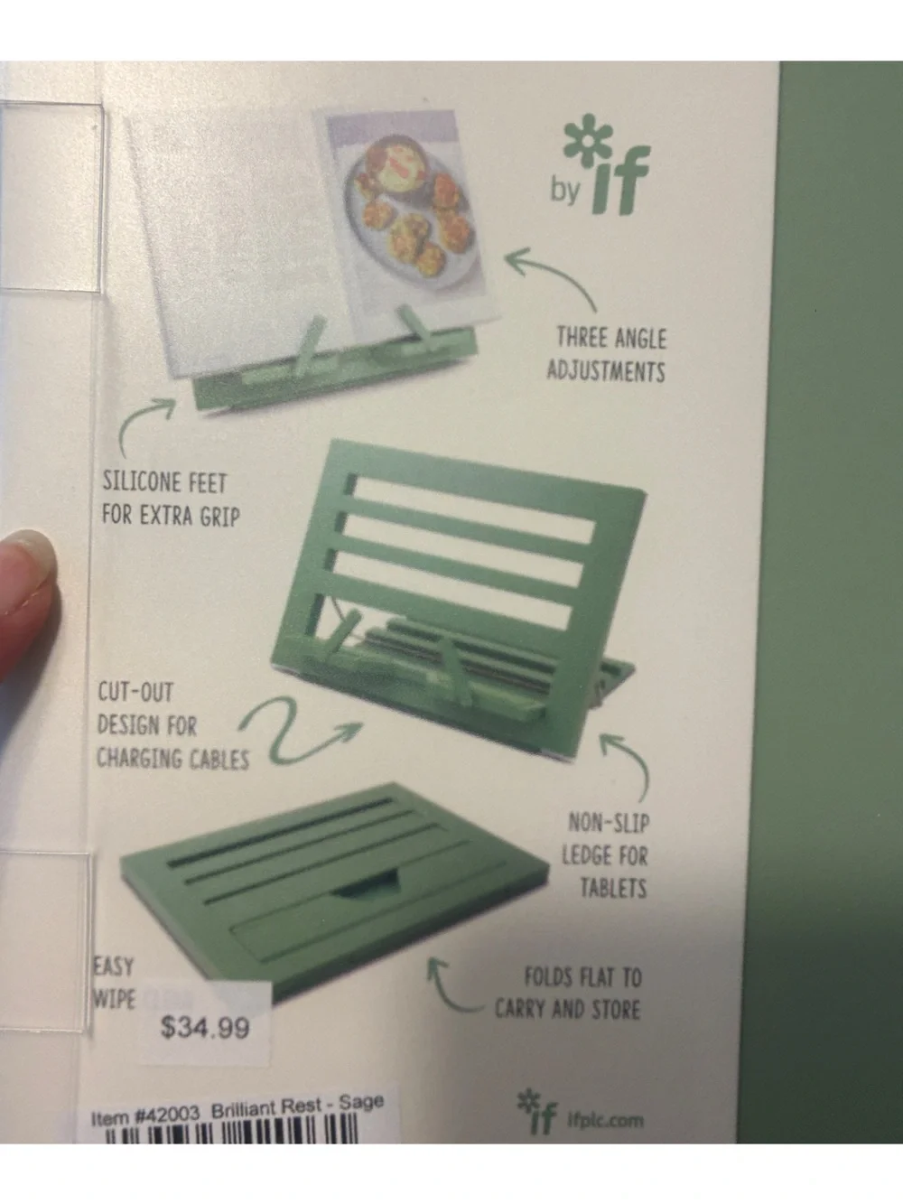Brilliant Reading Rest Tablet & Book Stand - Green - Picture 4 of 5